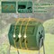 Dual-Chamber Outdoor Rotating Compost Bin with Aeration Holes and 43-Gallon Capacity
